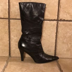 Black leather boots